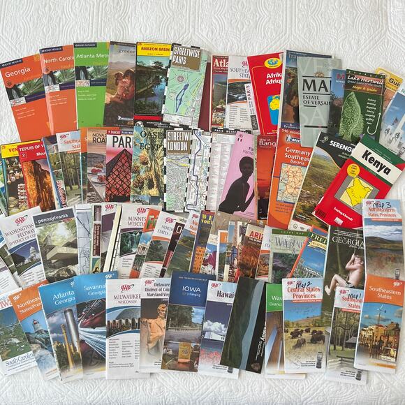 HUGE Lot of Maps USA, Africa, Paris, London, Venezuela, Thailand - Picture 1 of 1